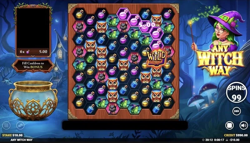 Any Witch Way – spilskærm med kedel og 9x8 gitter
