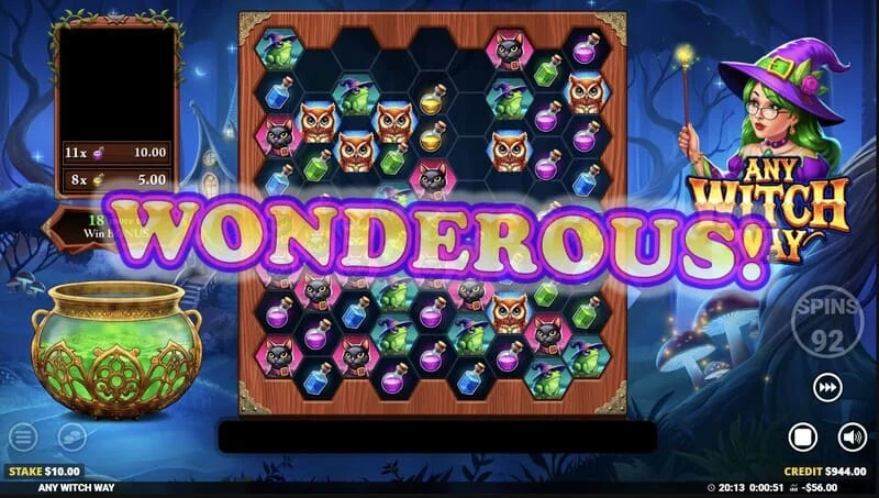 Any Witch Way – stor gevinst i Free Games med multiplikatorer